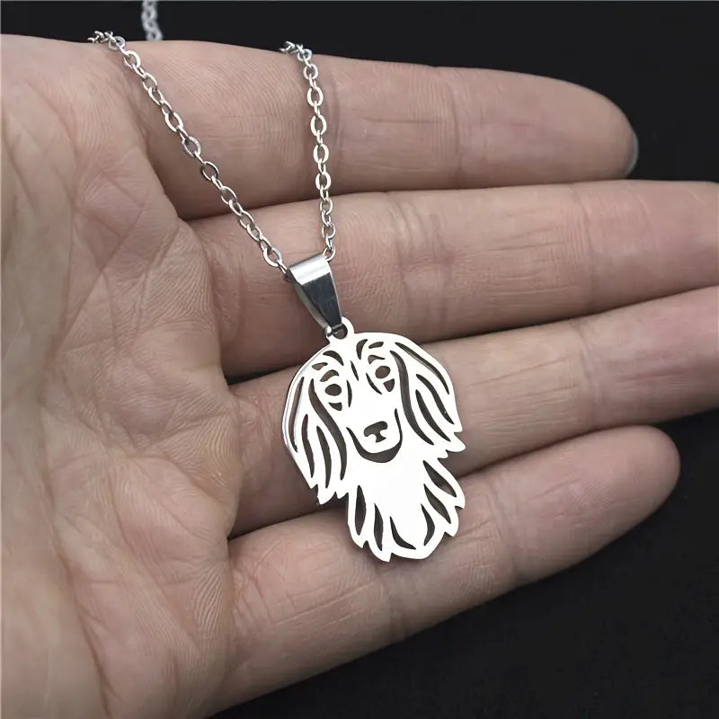 Long Haired Dachshund pendant & necklace