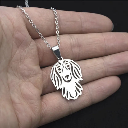 Long Haired Dachshund pendant & necklace