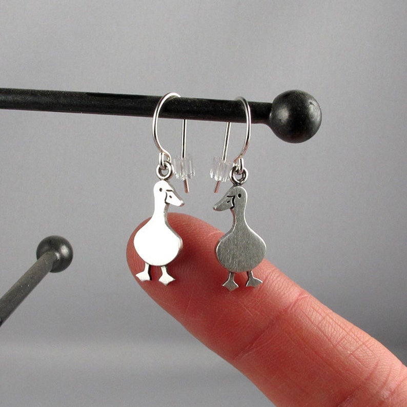 Tiny duck earrings