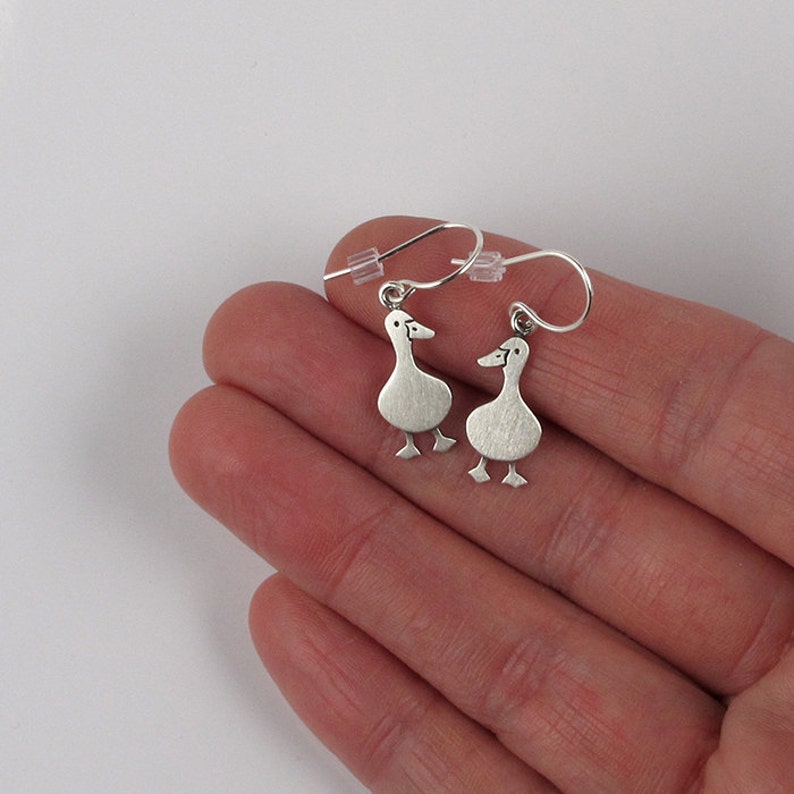 Tiny duck earrings