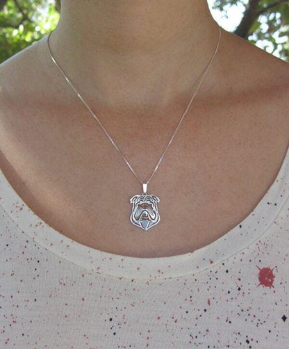 English Bulldog pendant & chain